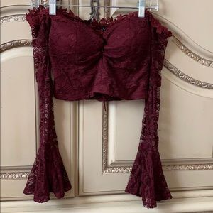 Off shoulder lace top